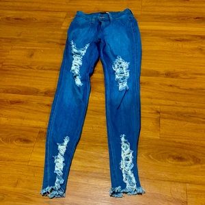 Beautiful blue ripped jeans